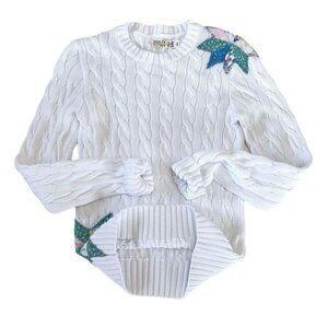 Ralph Lauren Polo Denim Supply Quilted-Motif Cable-Knit Cotton Sweater